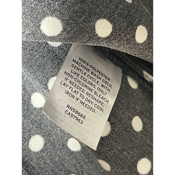 NWT Halogen Scoop Neck Woven Shell Top In Black- Ivory Air Dot Size XS - Picture 5 of 16